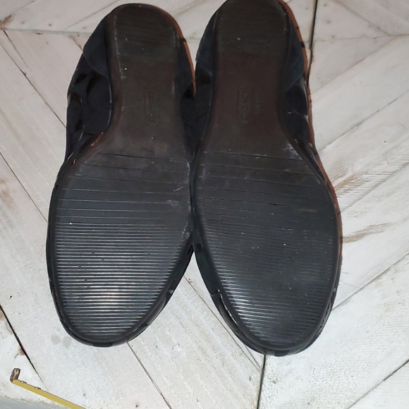 Coach Size 7 B Aria Black Leather Flats - Picture 8 of 8
